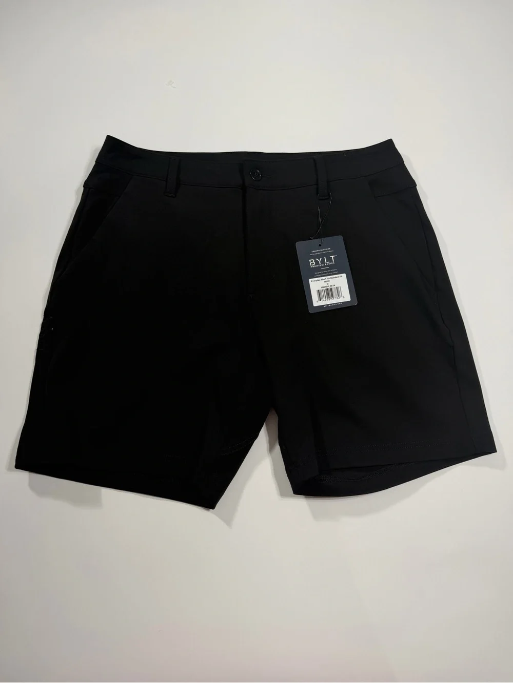 BYLT Premium Everyday Shorts Men’s 34 Black 7.5” Standard Fit NWT